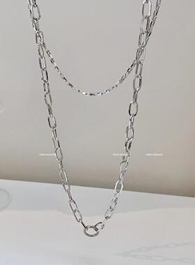 双层钛钢链条项链女冷淡风ins