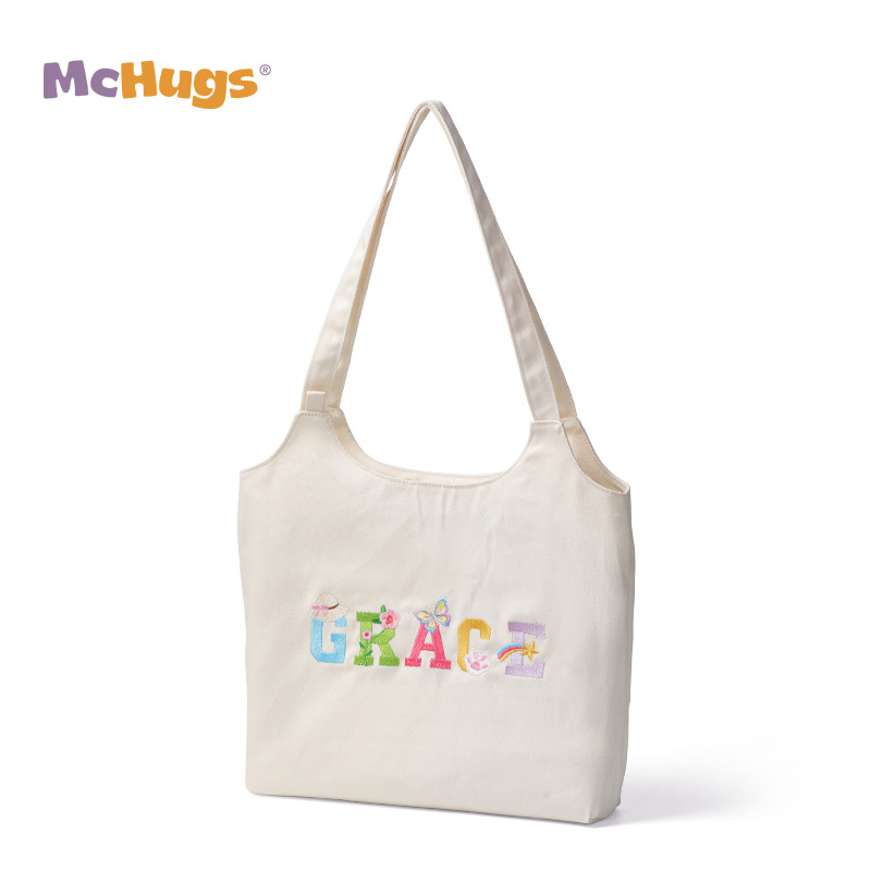 McHugs定制帆布包固定英文刺绣样式手提布袋包包挎包单肩包休闲包,淘宝优惠券,粉丝福利购,淘宝优惠卷