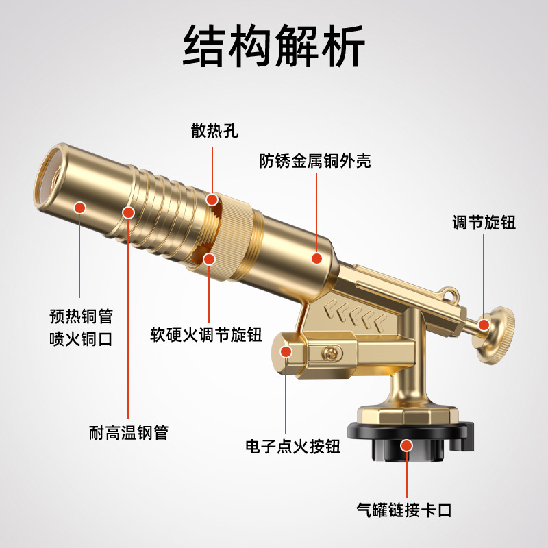 喷火枪烧猪毛家用手持喷火枪头卡式气罐打火点火器火焰喷灯 - 图1