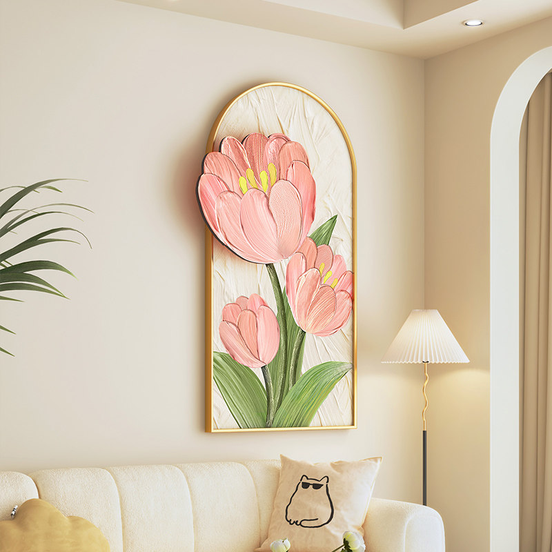 奶油风玄关装饰画入户正对门挂画走廊过道客厅灯画沙发背景墙壁画,淘宝优惠券,粉丝福利购,淘宝优惠卷