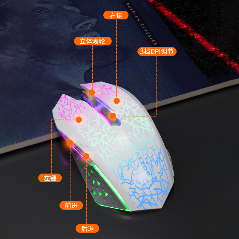 Colorful light backlight can be turned off for silent gaming and office use