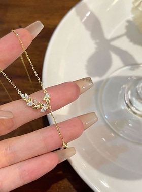 十里珠间S925纯银麦穗项链女