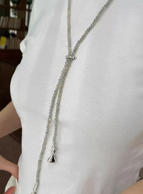 法式优雅虎眼石天然石串珠项链