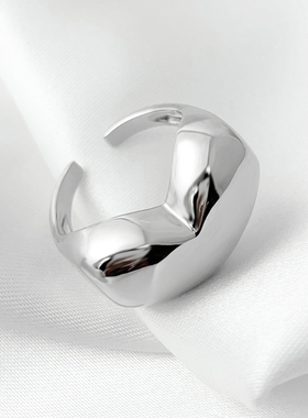 日韩大爱心开口戒指简约桃心宽面