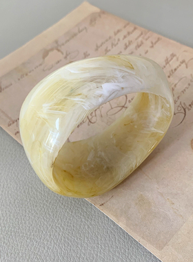 艺术晕染夸张款手镯树脂法式复古