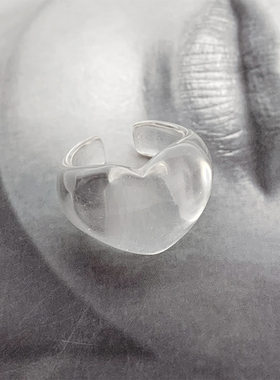 欧美ins风冷淡风爱心开口戒指