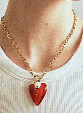 爱心项链耳坠女高级感小众设计