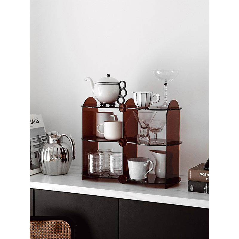 亚克力多层自由组合多动能桌面饰品收纳架厨房餐具整理简约置物架,淘宝优惠券,粉丝福利购,淘宝优惠卷