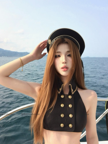 你脸好红shyness-航海日记-新款辣妹风性感海军比基尼帽子套装女 - 图1