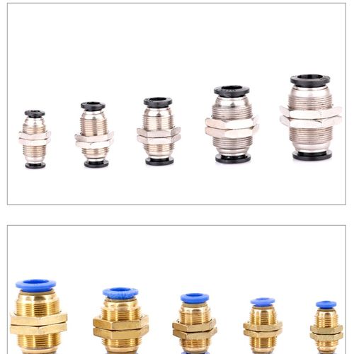 气动元件气管快速接头穿板隔板接头PM-04 06 08 10 12快插铜接头 - 图2