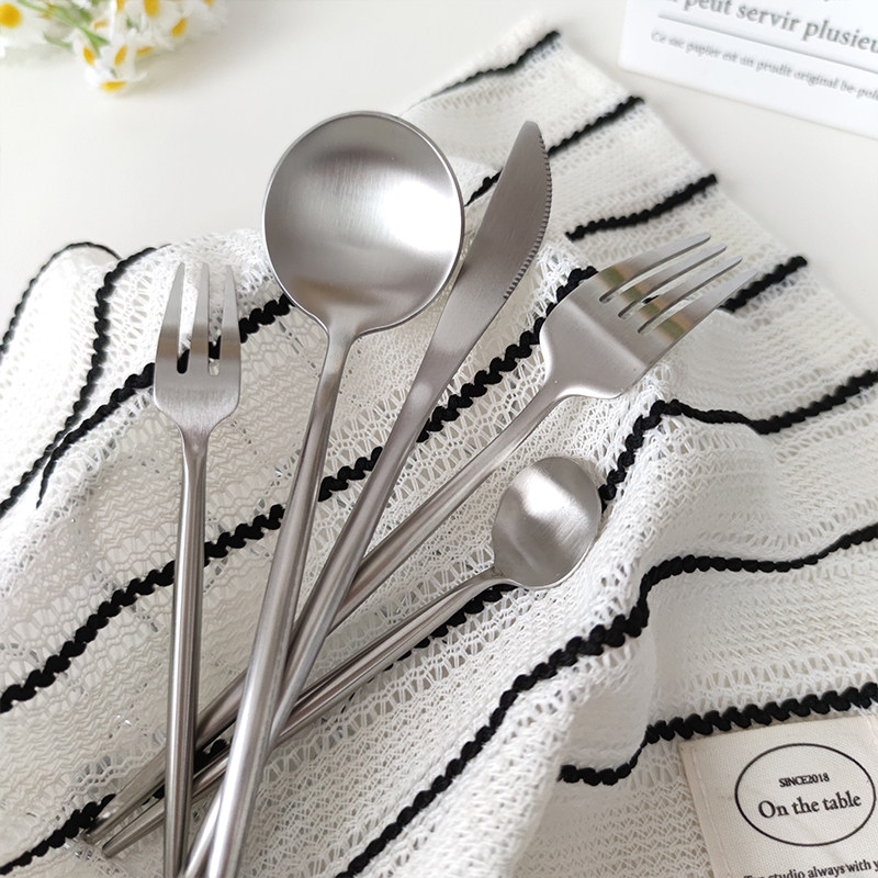 ins304不锈钢砂光葡萄牙西餐餐具套装刀叉勺精致咖啡甜品勺叉,淘宝优惠券,粉丝福利购,淘宝优惠卷