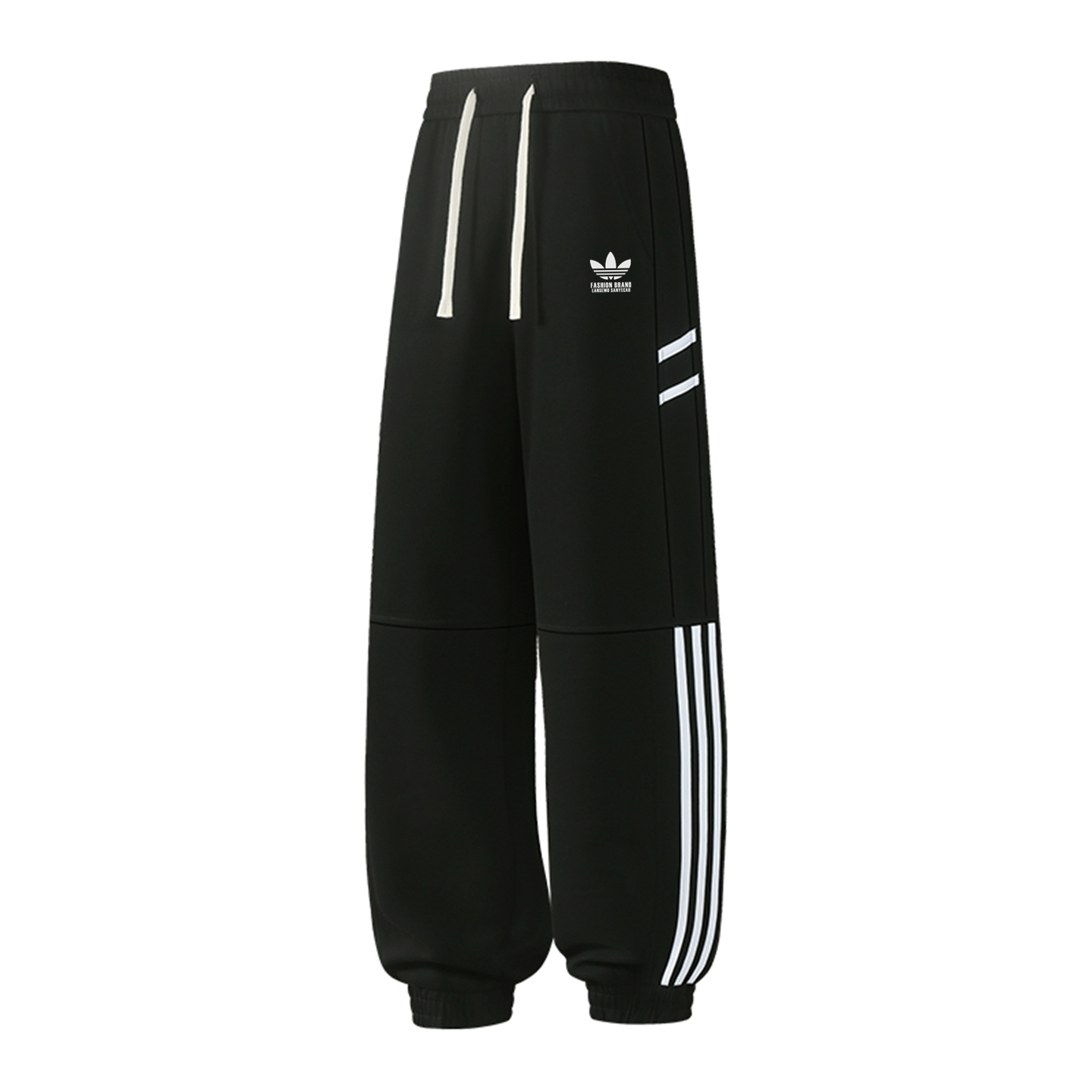 兰瑟姆三叶草2025秋冬季纯棉运动裤子男士学生束脚裤休闲裤卫裤女 - 图3