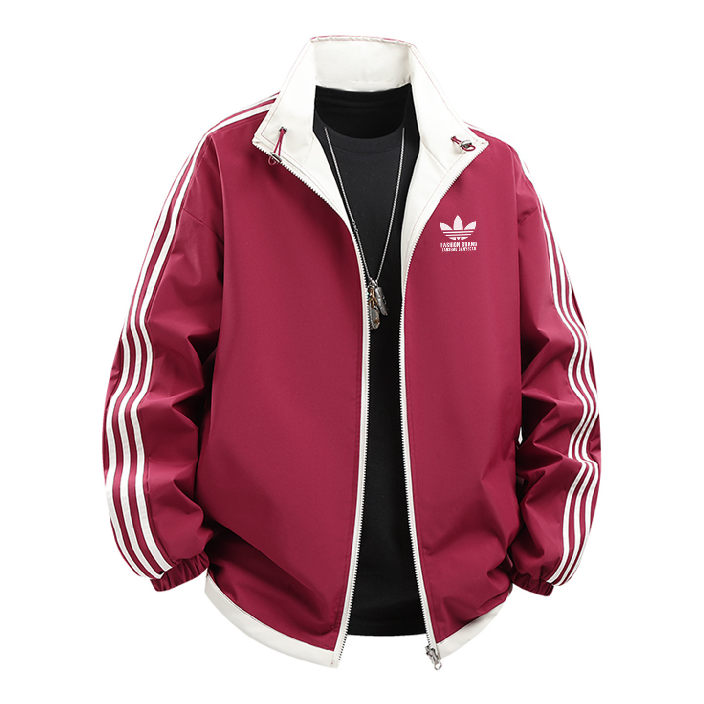 兰瑟姆三叶草2025秋季双面穿运动夹克外套男士三条杠风衣冲锋衣女,淘宝优惠券,粉丝福利购,淘宝优惠卷