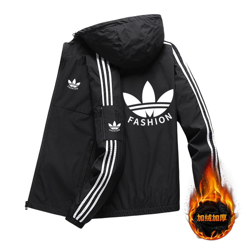 兰瑟姆三叶草2025秋季加绒运动冲锋衣外套男女三条杠夹克休闲风衣,淘宝优惠券,粉丝福利购,淘宝优惠卷