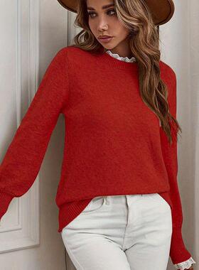 Women's 2026 New Knitting Babydoll Top, Lace Trim Cardigan S