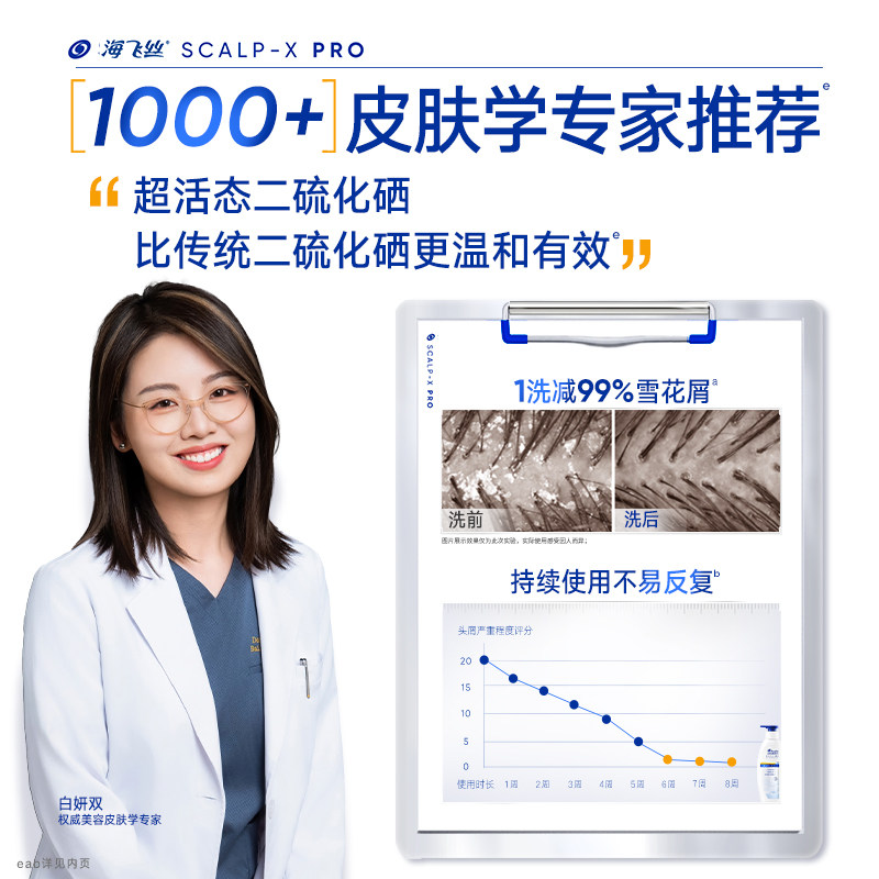 【李沛恩专属】海飞丝水杨酸控油蓬松补水二硫化硒去屑洗发水任选