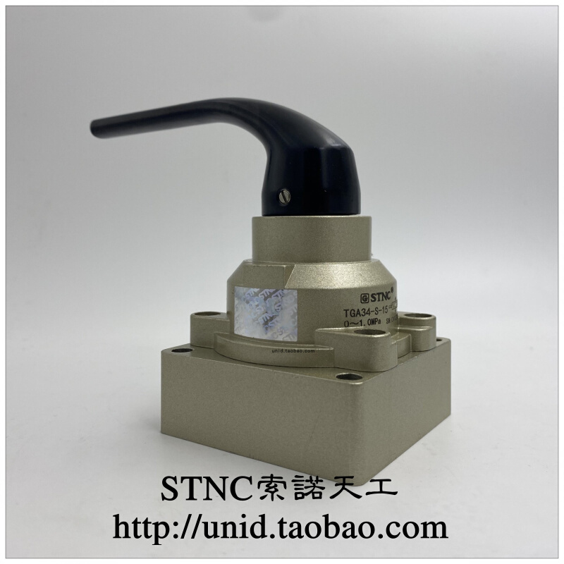 【STNC索诺天工】TGA34-S-08 10 15 三位四通中封 底部接管手转阀 - 图1