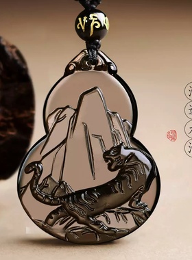 淘运灵阁瑞虎保泰吉宏吊坠属猪人吉祥佩戴2026马年黑曜石葫芦项链