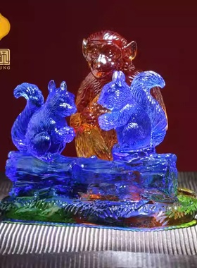 集雅轩宋韶光大师2026马年吉祥物生肖属龙 鼠猴喜合 琉璃吊坠礼品