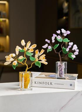 发财树摆件高级感客厅小众电视柜轻奢高档家居装饰品玄关招财酒柜