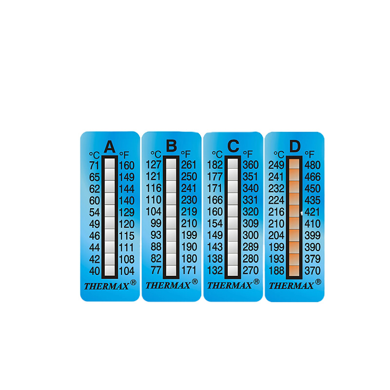 温度贴纸 测温纸英国thermax热敏感温纸温度标签贴温度条8格10格 - 图0