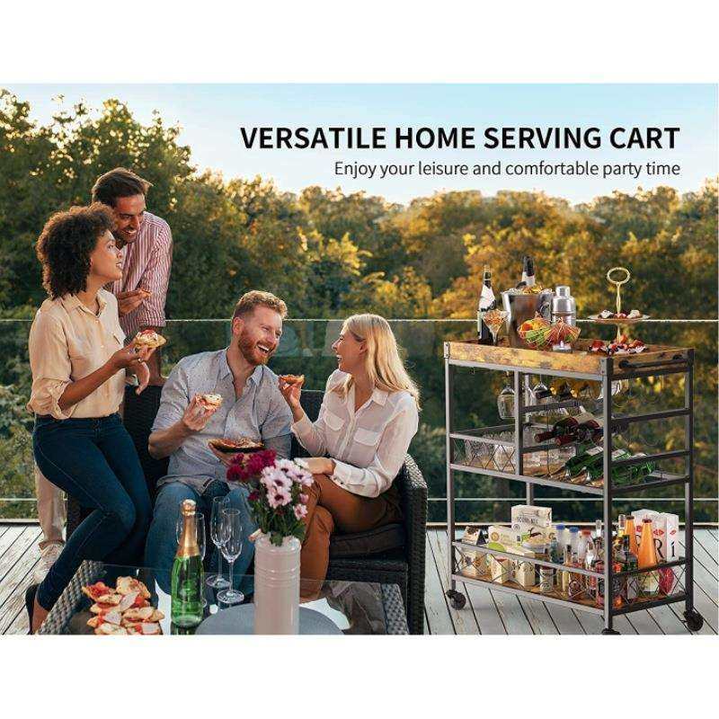 手推餐车商用置物架 厨房餐厅酒水边柜红酒移动餐车亚马逊跨境,淘宝优惠券,粉丝福利购,淘宝优惠卷