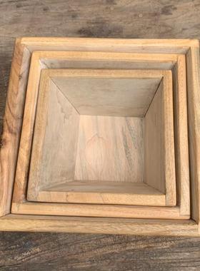 樟木米斗升子斗四方家用老式香樟木日进斗金仿古摆件招财大号米斗