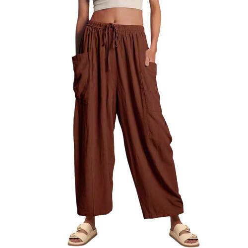 Women's Casual Fashion Woven Wide Leg Pants, Aesthetics - 图3