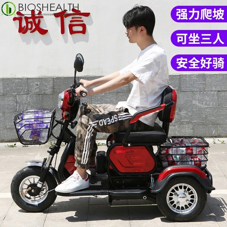 电动三轮车家用老年人电瓶车小型女士接送孩子新款残疾人老人专用