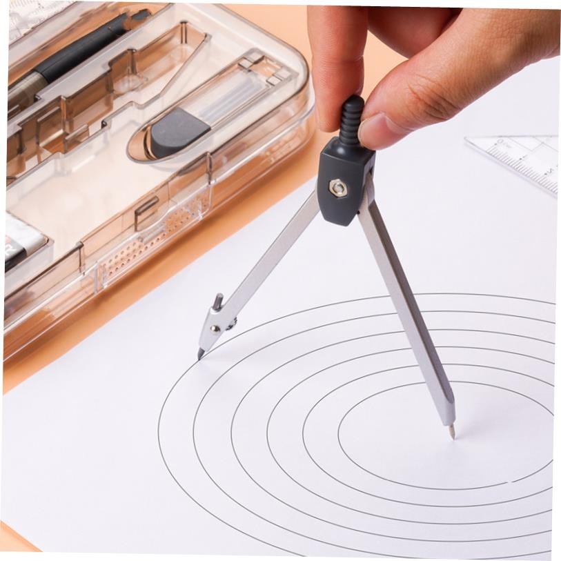 8 Pcs/Set Compass Ruler Set Protractor Drawing Triangle Eras - 图2