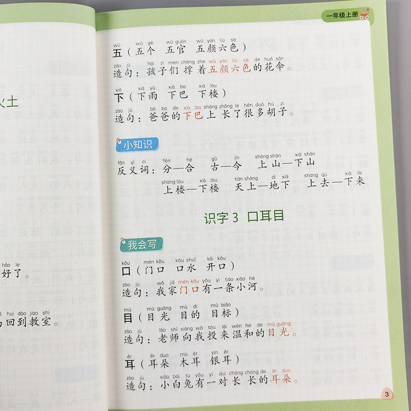 斗半匠小学一二三年级上下册语文同步生字组词造句本字词专项训练