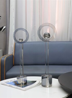 北欧创意烟灰几何水晶摆饰卧v室客厅饭厅玄关桌面样板房家居装饰