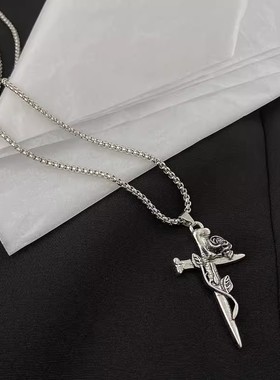 柒次方钛钢链子合金吊坠项链