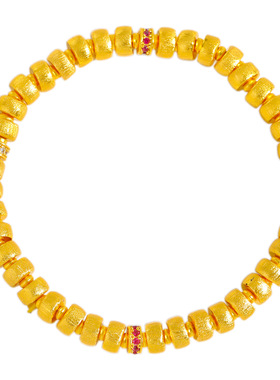 金店同款越南沙金999丝绒镶钻药片珠手链新中式轻奢直切珠手串女