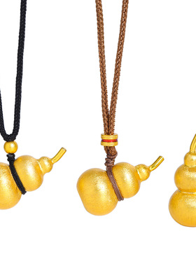 金店同款越南沙金拉丝丝绒胖葫芦吊坠项链新中式福禄毛衣链男女款