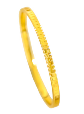 越南沙金999不掉色CNC方糖格纹素圈手镯轻奢气质方块手环高级感女