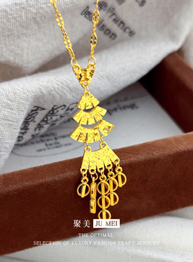 越南沙金新款金店同款冰钻霓裳套链百搭爆闪碎冰裙子精致锁骨套链