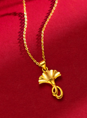 古法金铃兰花吊坠锁骨项链清新甜美高级感花卉项链花朵锁骨链女款