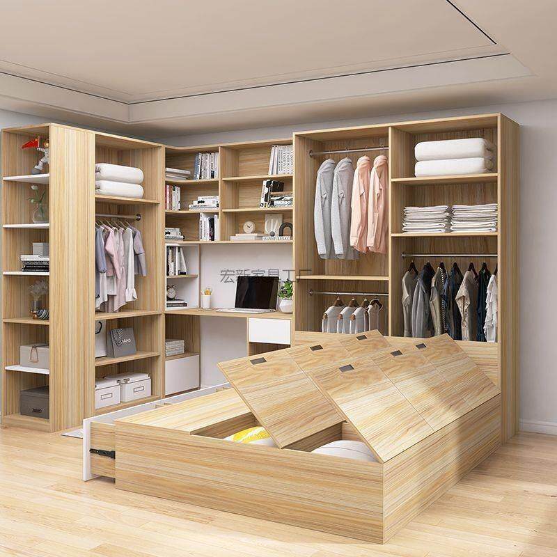 Hx1榻榻米床衣柜一体带书桌儿童房书柜组合套装卧室小户型靠墙榻 - 图2