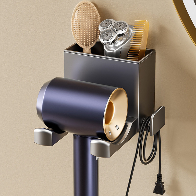 吹风机置物架免打孔卫生间收纳绕线电吹风挂架吹风筒支架浴室架子,淘宝优惠券,粉丝福利购,淘宝优惠卷