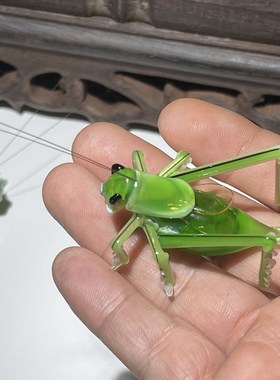 琉璃工艺品创意小礼品家居盆景手B工蝈蝈扎嘴鸣虫咂嘴鸣虫吉尔姐