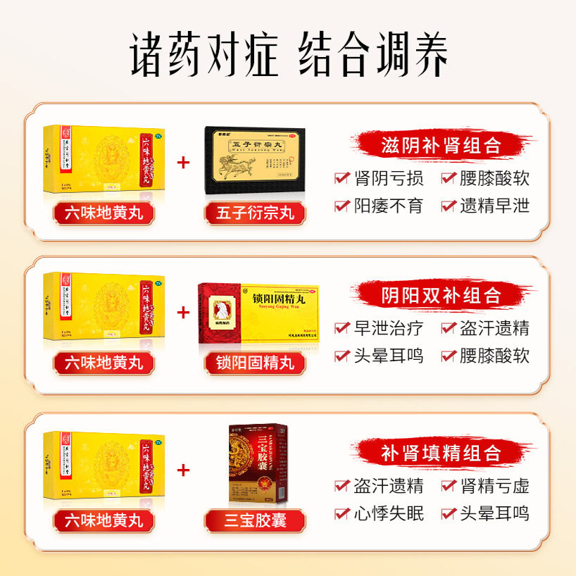 六味地黄丸正品大蜜丸北京同仁堂官方旗舰店男士滋阴补肾固精强肾