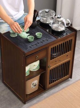茶吧机家用底部上水烧水壶茶台一体全自动移动带轮小型客厅茶车