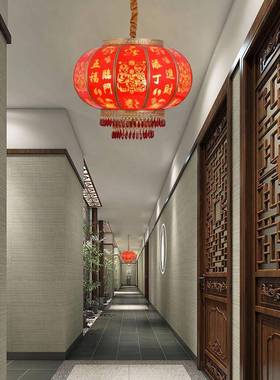 结婚春节中秋灯笼插电大门口别墅阳台灯笼全铜灯笼