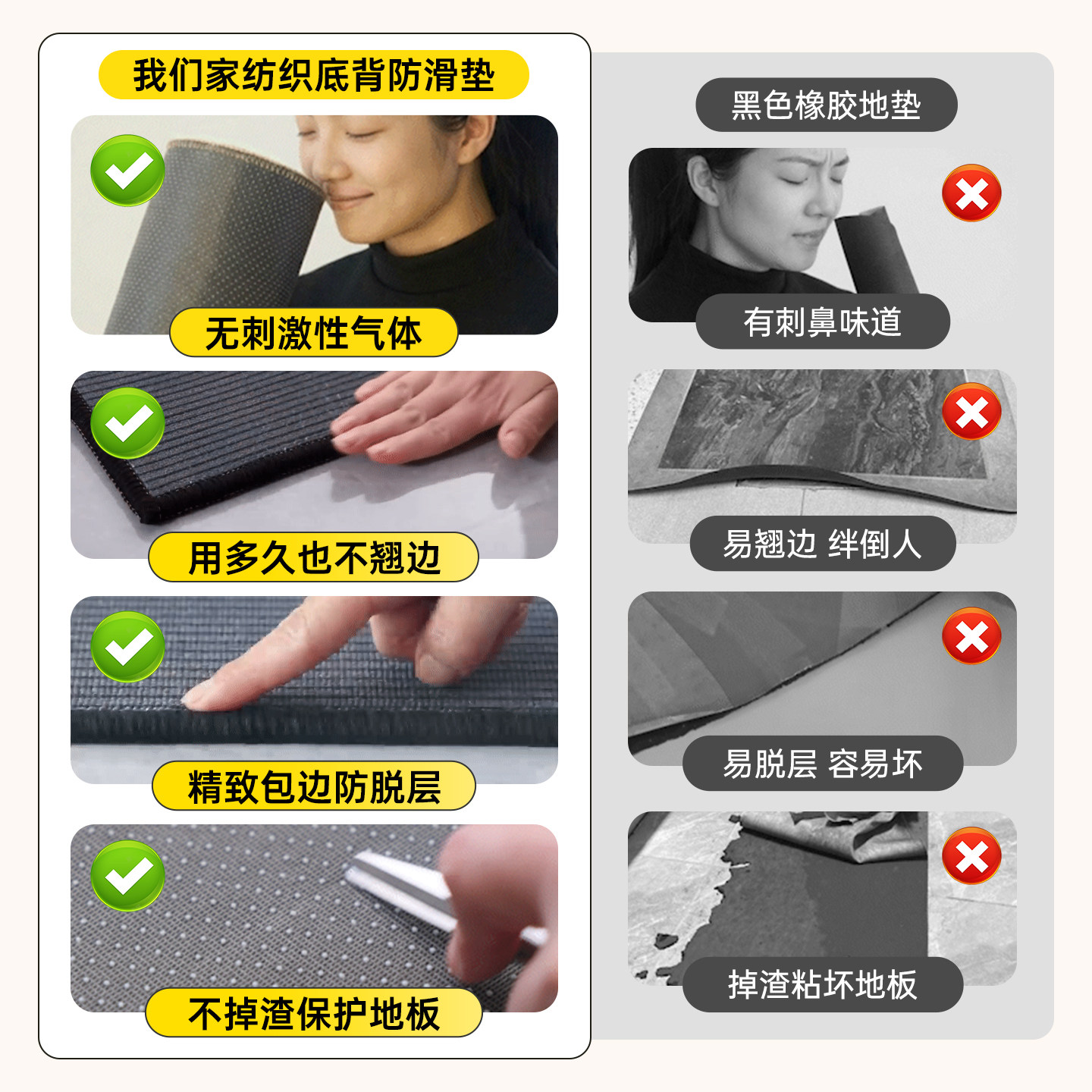 Qingcaiji durable anti-fouling kitchen floor mat