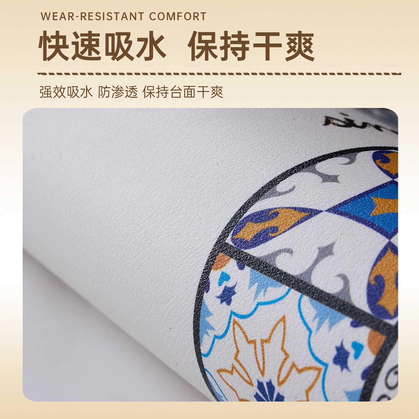 厨房台面沥水垫咖啡机台面垫PVC皮革吸水洗手台吧台防滑隔热碗垫 - 图0