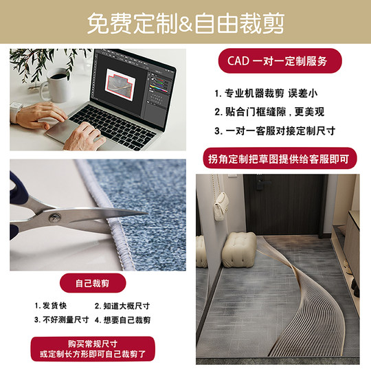 简约风入户门地垫高级客厅卧室地毯门垫进门口玄关脚垫耐脏免洗