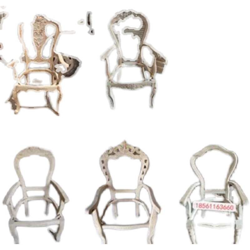 家用欧式餐厅椅子白茬桦木橡胶木带扶手雕花实木酒店软包餐椅架子