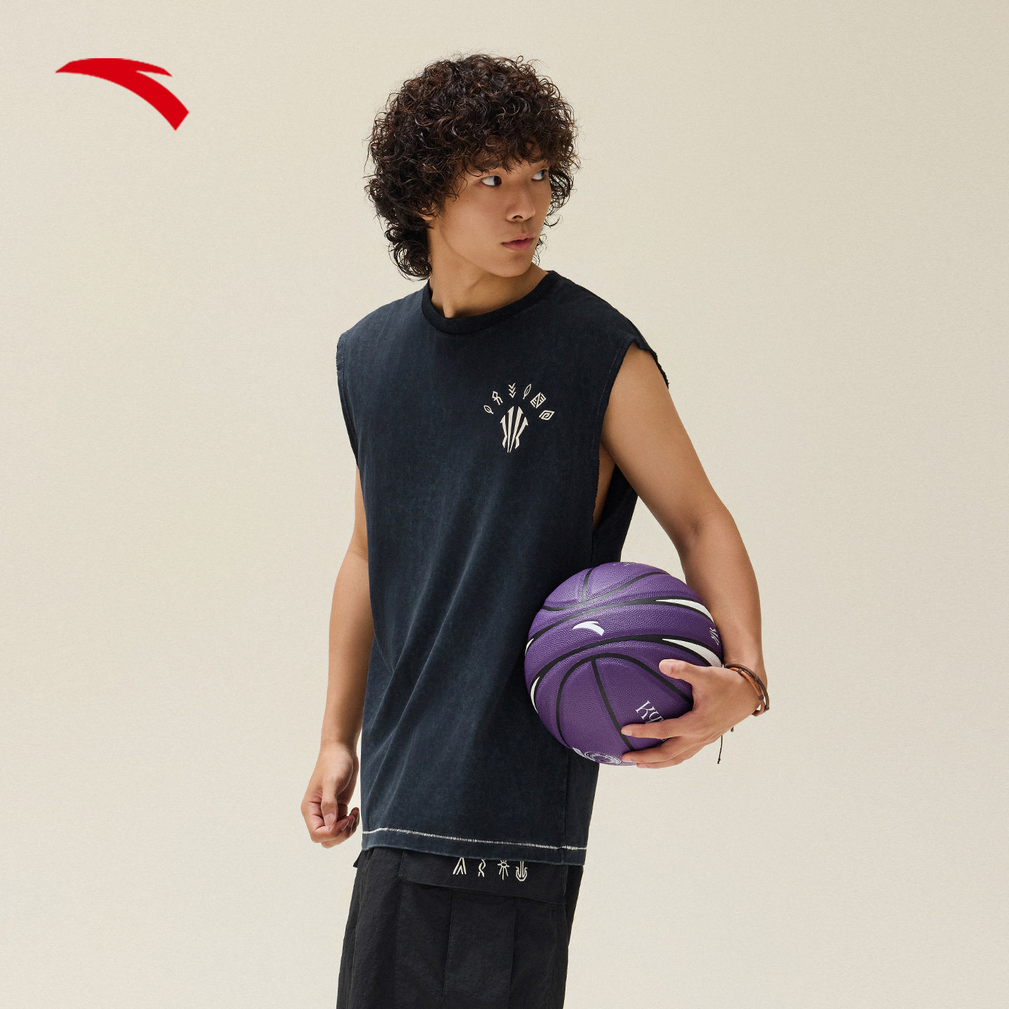 安踏凯里·欧文系列丨美式无袖坎肩t恤男女同款纯棉背心172531102,淘宝优惠券,粉丝福利购,淘宝优惠卷