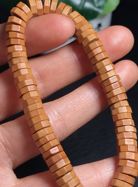 橄榄核雕八棱片药片手串手持文玩念珠素珠园原创设计打磨男女同款